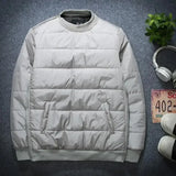 Advbridge Men‘s Wintern outfits Pullover Padded Coat Men Solid Winter Patchwork Jacket Spiritual Young Man Cold-proof Clothing Young Stand-up Collar Sweatshirt Advbridge Men‘s Wintern outfits