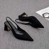 ADVBRIDGE  -  Sandals Women Summer New Fashion Women's Sandals Pointed Pumps Women Shoes Office Dress Shoes Sexy Square Heel High Shoes 2025