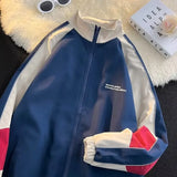 Advbridge Korean Patchwork Jacket Varsity Jackets Harajuku Streetwear Color Block Windbreaker Men Women Coat
