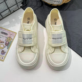 ADVBRIDGE  -  Women Pink Canvas Shoes Hook Female Students Solid Black Sneaker Thick Sole Low Top Beige Casual Shoes Tennis Sport Shoes