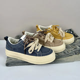 ADVBRIDGE  -  Unisex Trendy Quality Vulcanized Canvas Shoes Genuine Leather & Suede Skate Sneakers Women Men Basic Street Fashion