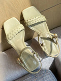 Advbridge Sweet Solid High Heel Sandals Women Summer Thick Heels New Fairy Casual Shoes Female Fashion Korean Designer Shallow Shoes