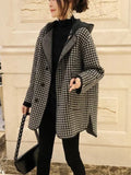Advbridge Jackets for Women Spring Autumn New Korean Fashion Spliced Hooded Outerwear Plaid Women's Coat Loose Casual Female Clothing