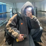 Advbridge Men‘s Wintern outfits Thickened Fleece-Lined Loose-Fit Cotton Coat 2024 Autumn/Winter New Men's Youth Warm Padded Jacket Lamb Wool Cotton Coat Hooded Advbridge Men‘s Wintern outfits