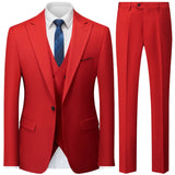 Advbridge Autumn New Men's Slim British Wedding Solid Color Dress Blazer / Male Three Piece Suit Coat Vest  Pants Trousers Waistcoat
