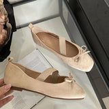 Advbridge  -  NEW Spring/Autumn Flats Mary Jane Shoes Square Toe Women's Shoes Bow Velvet Ballet Flats Women Shoes