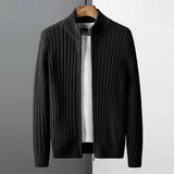 Advbridge Winter Men's Retro Knit Zipper Cardigan Sweater Long Sleeve Casual Streetwear Loose Leisure Korean Popular Knitwear Coat M-2XL