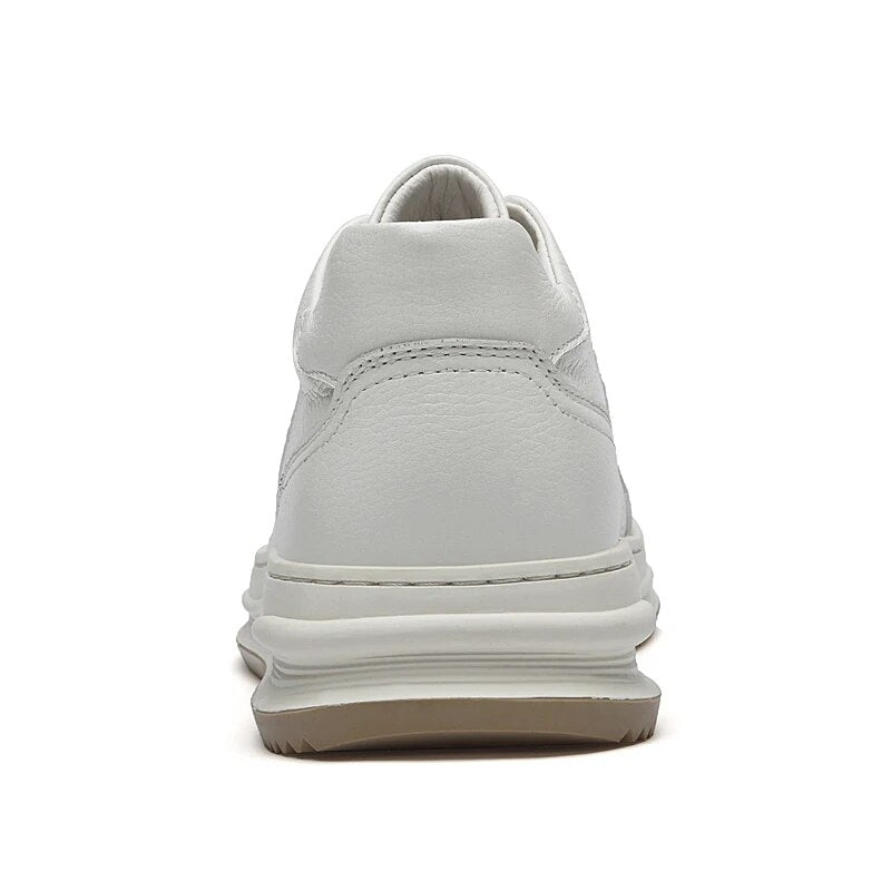 Advbridge New Cow Leather Men Casual Shoes Fashion Sneakers Men Shoes Genuine Leather White Shoes