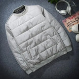 Advbridge Men‘s Wintern outfits Pullover Padded Coat Men Solid Winter Patchwork Jacket Spiritual Young Man Cold-proof Clothing Young Stand-up Collar Sweatshirt Advbridge Men‘s Wintern outfits