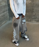 Advbridge 2025 American Street Hip-hop Pants Y2K Letter Printed Drawstring Pants for Men and Women Couples Straight Casual Loose Pants