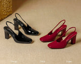 ADVBRIDGE  -  High Heels Women's High Heeled Sandals Mary Jane Heels Women Square Head High Heel Single Shoes Empty Bag Head Sandals Women's