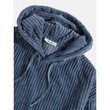 Advbridge Autumn and Winter New Men's Casual Pullover Hooded Sweater Pullover Corduroy Retro Long Sleeve Pocket Pullover
