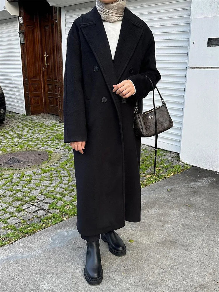 Advbridge Winter Loose Pocket Overcoat Female Fashion Streetwear Coat Jackets 2024 Winter New Clothes Long Sleeve For Women Outwear