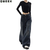 Advbridge Vintage High Waist Jeans Women Y2k Harajuku Loose Korean Fashion Wide Leg Pants Oversized Straight Casual Denim Trousers