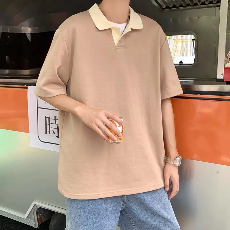ADVBRIDGE  -  Mens Polo Shirt Fashion Polo Shirt New Button Fahion Short Sleeve Tops Casual Business Polo Shirt 2025 Summer Clothing Q108