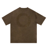 Advbridge Original Letter Embroidery O Neck Suede Summer Tshirts for Men and Women Short Sleeve Streetwear Casual Oversized Top Tees