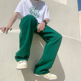 ADVBRIDGE  -  Green Baggy Jeans Men Fashion Casual Wide Leg Jeans Men Streetwear Loose Hip Hop Straight Denim Pants Mens Jean Trousers M-2XL
