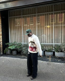 Advbridge Y2k American Harajuku Autumn and Winter Sweater for Men with Cherry Pattern Decoration Casual Loose Retro Lazy Sweater for Women