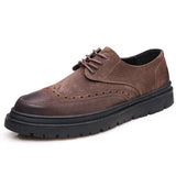 Advbridge Handmade Mens Wingtip Oxford Shoes Black Cow Suede Leather Brogue Men's Dress Shoes Classic Business Formal Shoes for Men