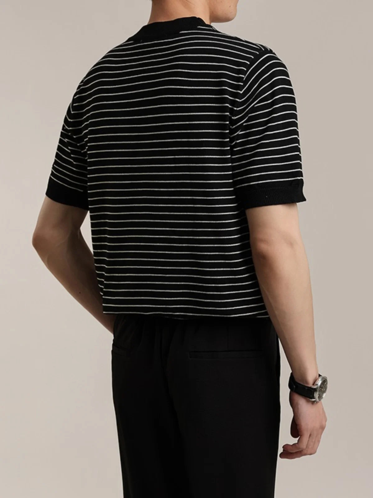 ADVBRIDGE  -  Outfit Striped Contrast Male T-Shirts Graphic Cool Tee Shirt High-Quality Oversized Comfortable T Shirt Comfort Soft Q274