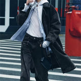 Advbridge 2024 Women's Fashion New Double layered Waist Mid Waist Wide Leg Jeans