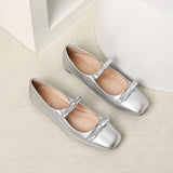 Advbridge 2024 New Double Bowknot Mary Jane Shoe Women Square Toe Glossy Leather Flats Female Red Dance Ballets Party Wedding Shoe Size 44