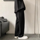 ADVBRIDGE  -  Black Suit Pants Men Fashion Society Mens Dress Pants Korean Loose Brown Straight Casual Pants Mens Office Formal Trousers S-3XL