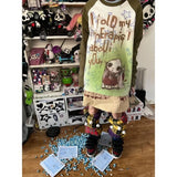 Advbridge Long Sleeve Y2k Aesthetic T-shirt Women 90s Punk Letter Tie Dye Cartoon Print Loose Graphic T Shirt Couple Fairy Grunge Tee