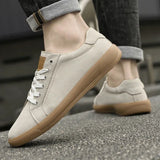 ADVBRIDGE  -  Comfy Antiskid Walking Men Shoes Sneakers Genuine Leather Flats 2025 Casual Vulcanized Shoes Man Fashion Walking Shoes for Men