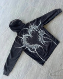 ADVBRIDGE  -  Harajuku Retro Y2k Hoodie Hip Hop Gothic Pattern Printed Long Sleeve Tops Men and Women Streetwear Sweatshirt Hoodies Clothes