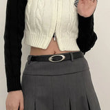 Advbridge Harajuku Y2K Pu Leather Belt For Women Luxury Design Jeans Trouser Dress Waistband Fashion Vintage Y2K Accessories Waist Strap