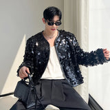 Advbridge Sexy Man Jackets Fashion Korean Style Sequin Short Coat Trend Niche Design Men's Personality Clothing Autumn New Top 9C2073