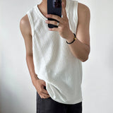 Advbridge Summer Men's Leisure Knit Tank Tops Casual Sleeveless Streetwear Sexy Solid Color Breathable Fashion Retro Loose Inner Clothes