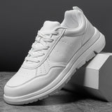 Advbridge Men's Business Leather Shoes Soft Moccasin Shoes Comfortable Casual Shoes for Men Autumn Solid Black White Men Sneakers