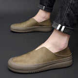 ADVBRIDGE  -  Genuine leather men's shoes fashionable one foot rubber outdoor sports moccasin shoes men's soft casual loafers
