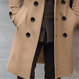 Advbridge Autumn Winter Men's Woolen Coats Business Casual Fashion Double Breasted Long Woolen Trench Male England Style Wool Blends Coat