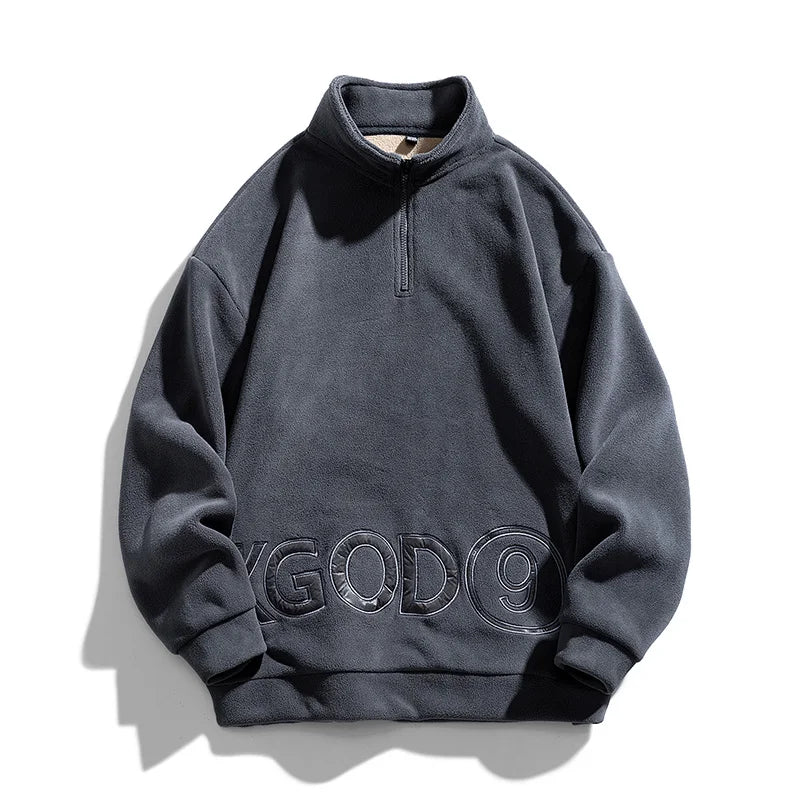 Advbridge Outdoor Travel Embroidery Warm Hoodie Autumn and Winter Fleece Hip Hop Streetwear Warm Fleece Sweatshirts Casual Hoodie for Male