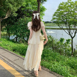 Advbridge Summer Chiffon Fairy Dress Women Solid Elegant Party Midi Dress Female Casual Sweet Korean Fashion Pink Dress New Clothes