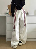 Advbridge Y2k Stripe Sweatpants Women Hip Hop High Waist Vintage Loose Wide Leg Pants Streetwear Elastic Casual Black Oversize Pants