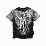 Advbridge Y2K Fashion New Street Round Neck Long Sleeve T-shirt Harajuku Goth Super Graphic Printing Vintage Joker Couple Short Sleeve Top