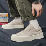 ADVBRIDGE  -  Beige Loafers Man Comfortable Cloth Platform Casual Shoes For Man Lightweight Trendy Slip-on Driving Shoes Man Summer Shoes