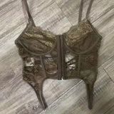 Advbridge Y2k American Hot Girl Three Piece Sexy Skirt Suit Lace Maillard Color High Street Design Cardigan Suspender Female Versatile