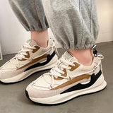 Advbridge New Cow Suede Leather Women Sneakers Breathable Casual Shoes Sports Sneaker Lace Up Mixed Color Flat Shoes Ladies Outdoor Shoes