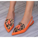 ADVBRIDGE  -  New Summer Color Block Women's Shoes 40-43 Large Pointed Tassel Low Heel Back Air Sandals High Heels Womens Shoes