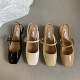 ADVBRIDGE  -  Women Square Toe Sandals Dress Elegant Slippers 2024 Summer Fashion High Heels Shoes Trend Outdoor Chunky Pumps Female Slides