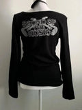 Advbridge Vintage Gothic Black Women T-shirts Punk Style Graphic Grunge Tshirts Harajuku Y2k 2000s Long Sleeve Tops Streetwear