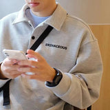 Advbridge 2025 Autumn Japanese Polo Sweatshirts Men Casual Waffle Turn-down Collar Sweatshirt High Street Long Sleeve Tops New in Hoodie