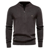 Advbridge European size 2024 autumn and winter new cardigan men's sweater zipper solid color knitted sweater quality men's clothing