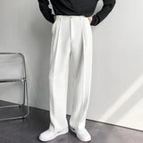 ADVBRIDGE  -   New Men Straight Pants Fashion Korean Loose Suit Trousers Casual Draped Baggy White Wide Pant Male Streetwear