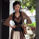 ADVBRIDGE  -  Fashion Denim Vest Women's Button Up V Neck Sleeveless Waistcoat Streetwear Retro Punk High Waist Tank Top 2025